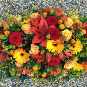 PF Assistance - Composition florale raquette Flamme